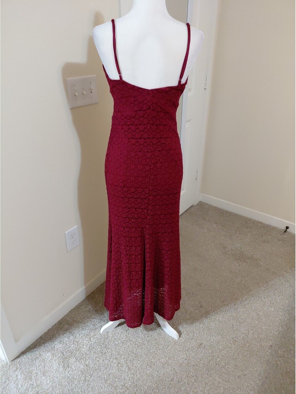 NWT Sexy BARDOT Louisa Mesh Midi Dress in Burgundy Size 10 #187 - Picture 12 of 12
